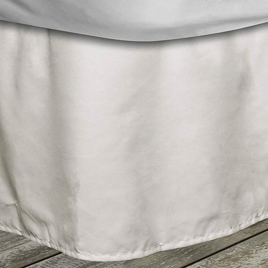QuickFit Pleated Bedskirt with Elastic Fastener Bedding Twin Beige - DailySale