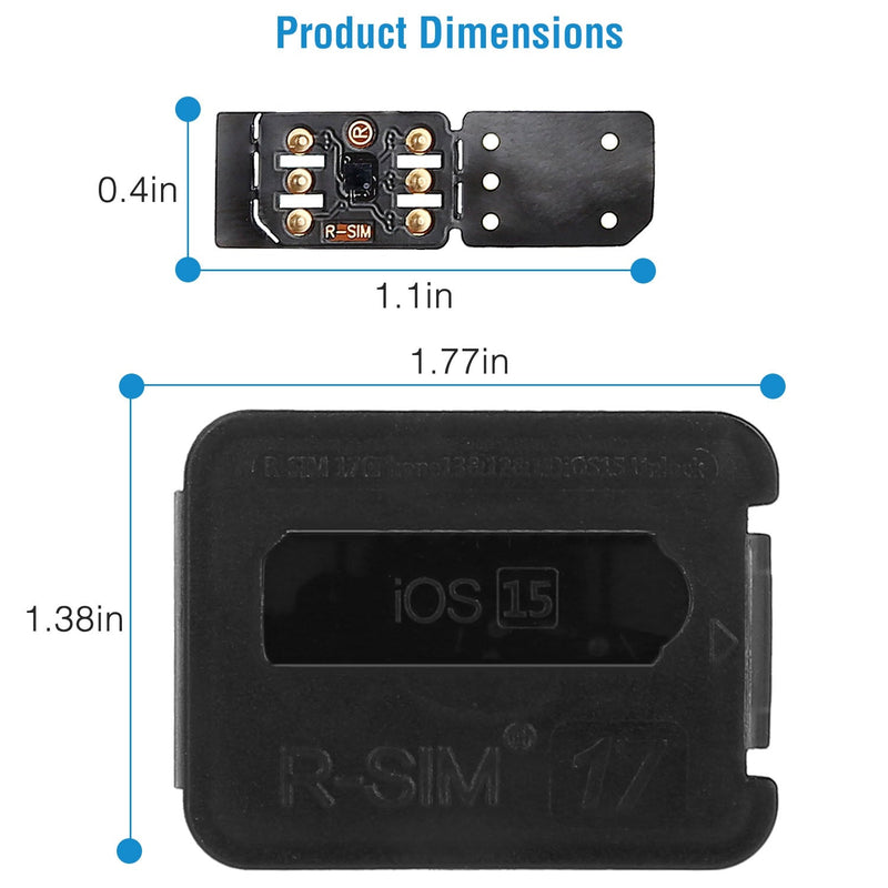 Dimensions of R-SIM17 Nano Unlock RSIM Card
