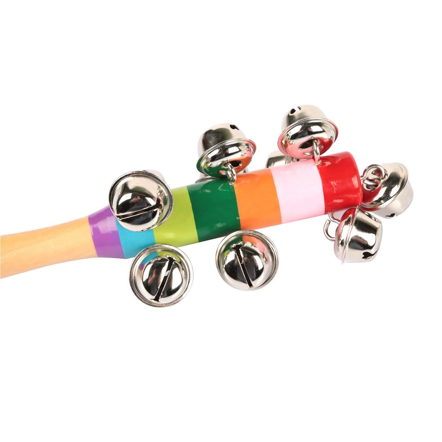 Rainbow Color Wooden Handbell Pram Rattle Baby - DailySale