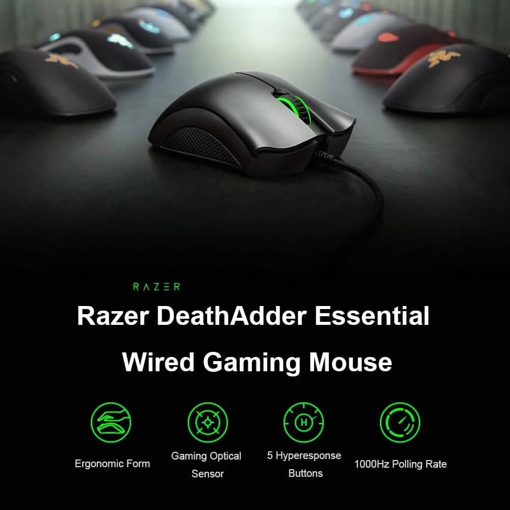 Razer DeathAdder Essential Wired Gaming Mouse Computer Accessories - DailySale