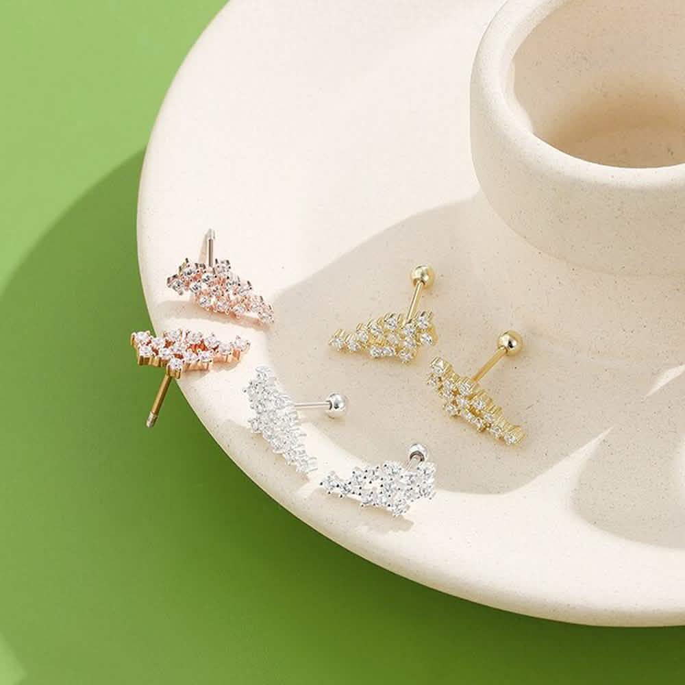 Real Mesh 925 Sterling Silver Stud Earrings Earrings - DailySale