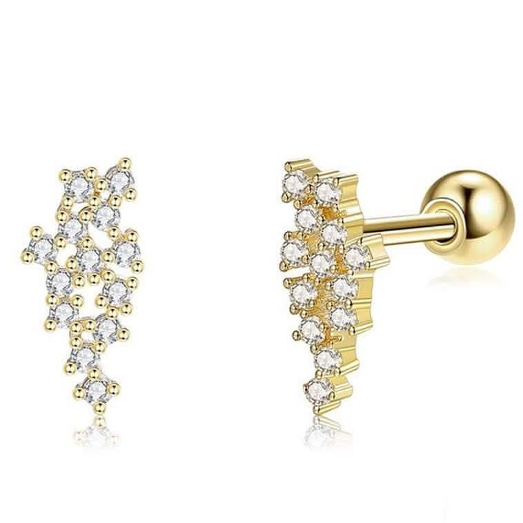 Real Mesh 925 Sterling Silver Stud Earrings Earrings Gold - DailySale