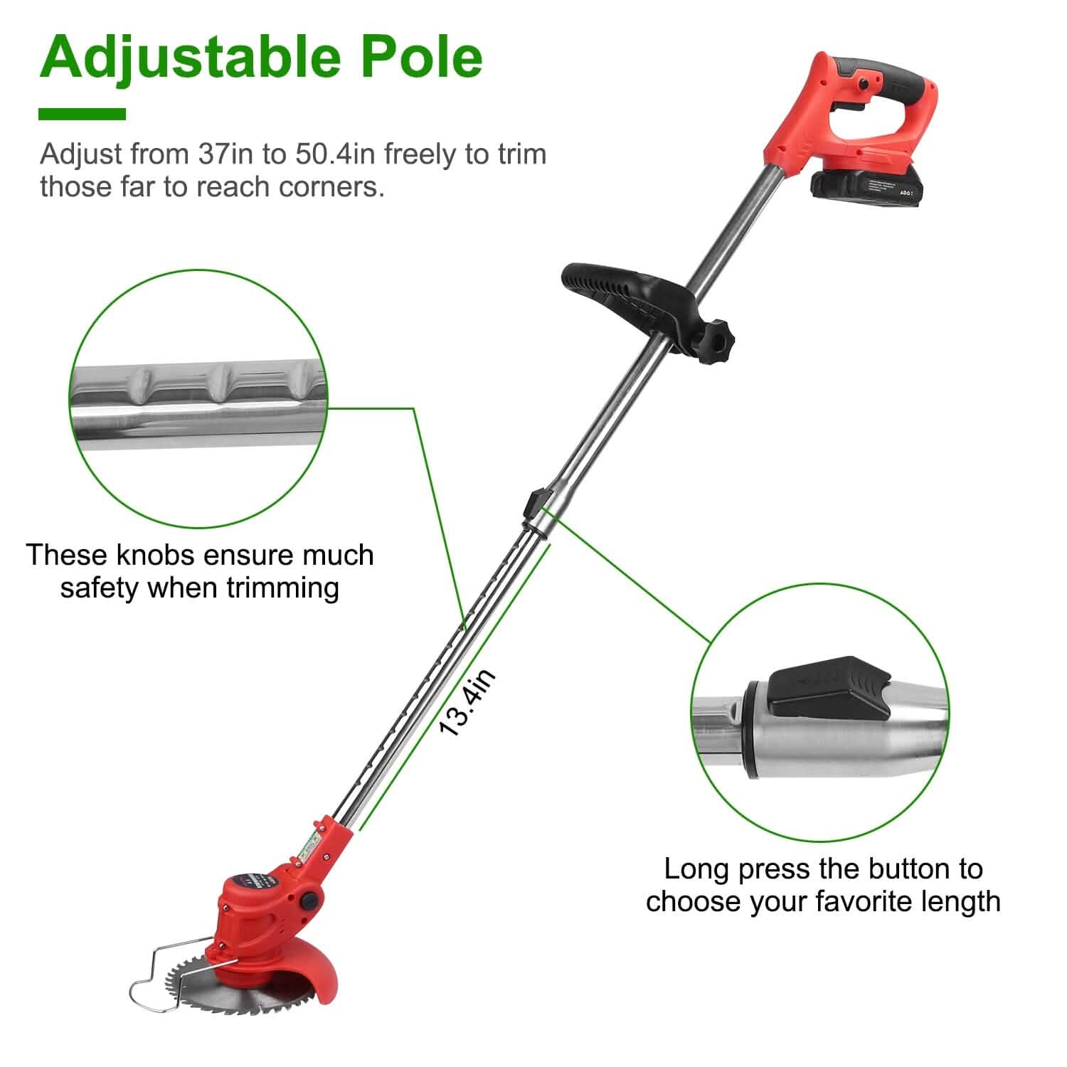 Rechargeable Electric Cordless Grass Trimmer with Alloy Saw Blade Garden & Patio - DailySale