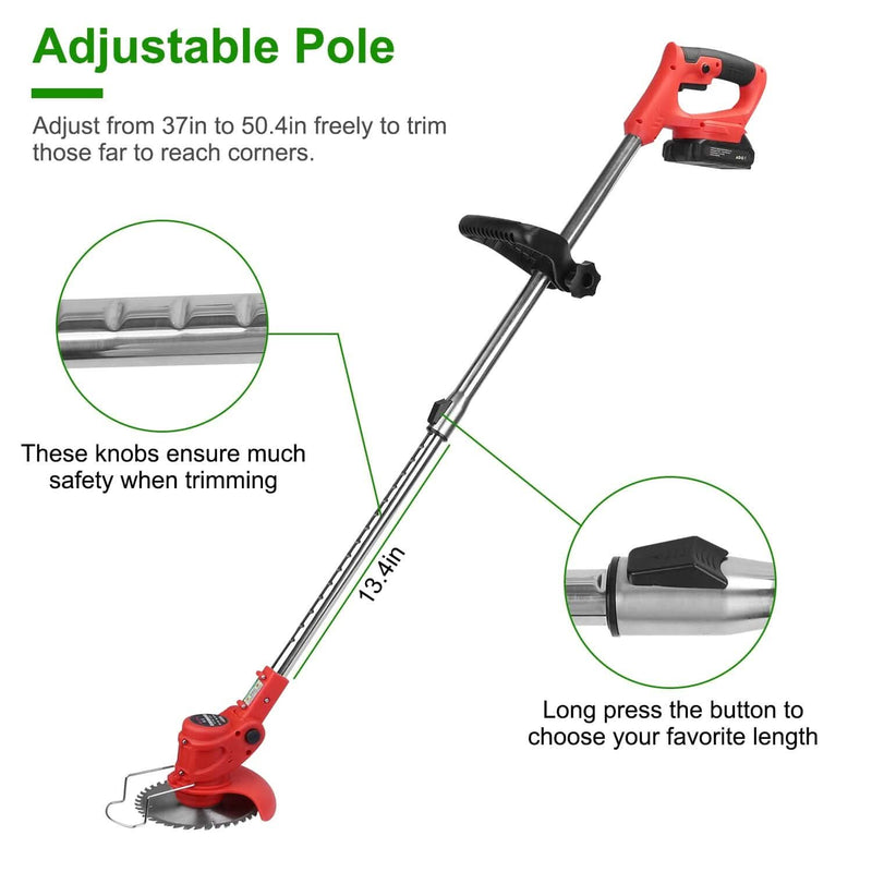 Rechargeable Electric Cordless Grass Trimmer with Alloy Saw Blade Garden & Patio - DailySale