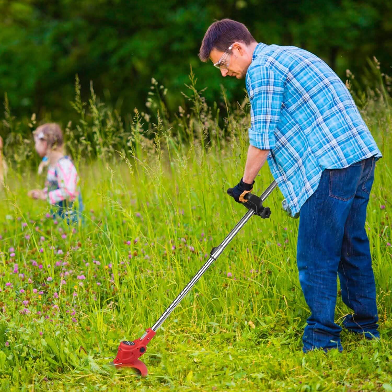Rechargeable Electric Cordless Grass Trimmer with Alloy Saw Blade Garden & Patio - DailySale