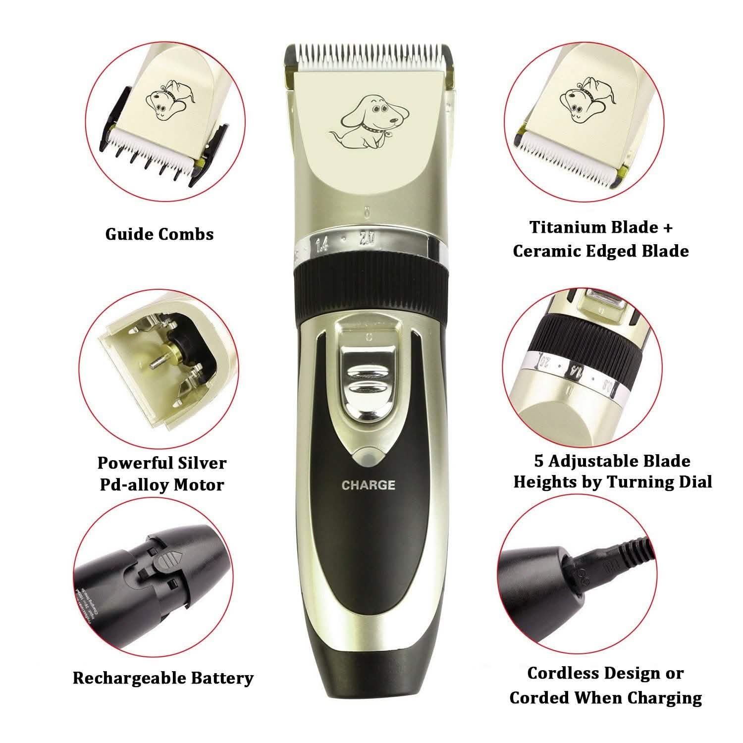 Rechargeable Electric Pet Hair Clipper Pet Supplies - DailySale
