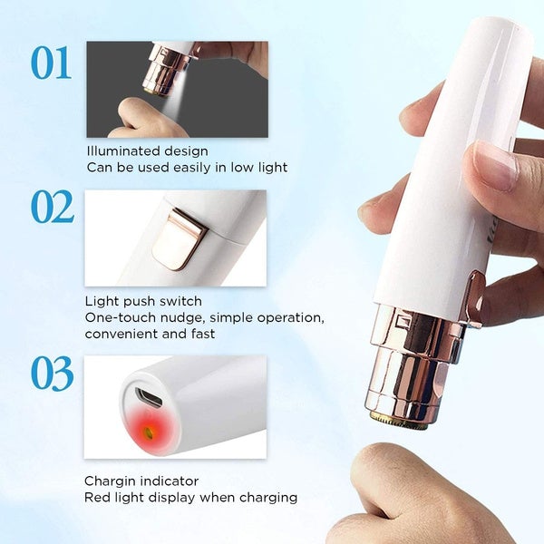 Rechargeable Facial Hair Remover and Eyebrow Trimmer Beauty & Personal Care - DailySale