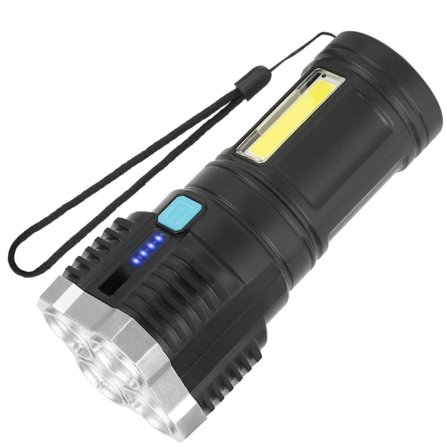 Rechargeable Flashlight LED Floodlight Torch with Strap Super Bright Flashlight Sports & Outdoors - DailySale