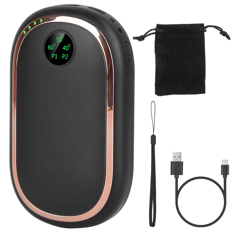 Rechargeable Hand Heater Pocket Warmer Power Bank with Digital Display Mobile Accessories - DailySale
