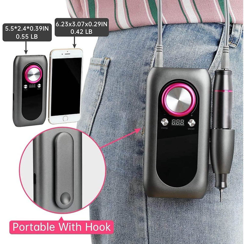 Rechargeable Nail Drill Kit with 2000mAh Phone Power Bank Beauty & Personal Care - DailySale