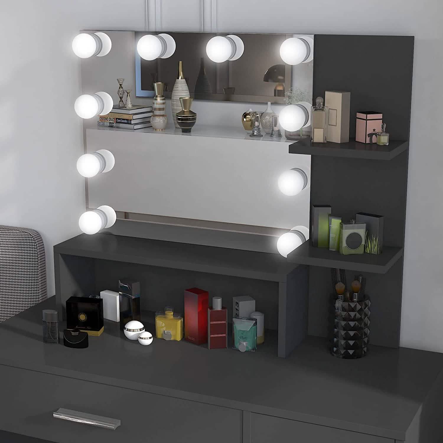 Rectangular Makeup Table with Mirror Beauty & Personal Care - DailySale