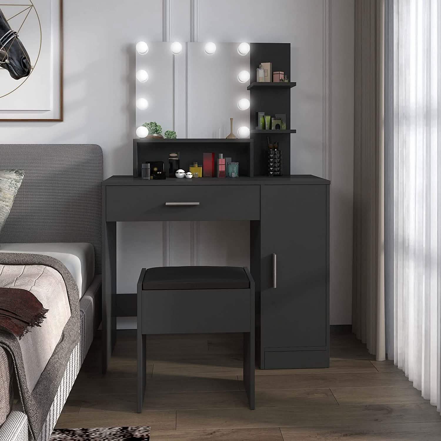 Rectangular Makeup Table with Mirror Beauty & Personal Care - DailySale