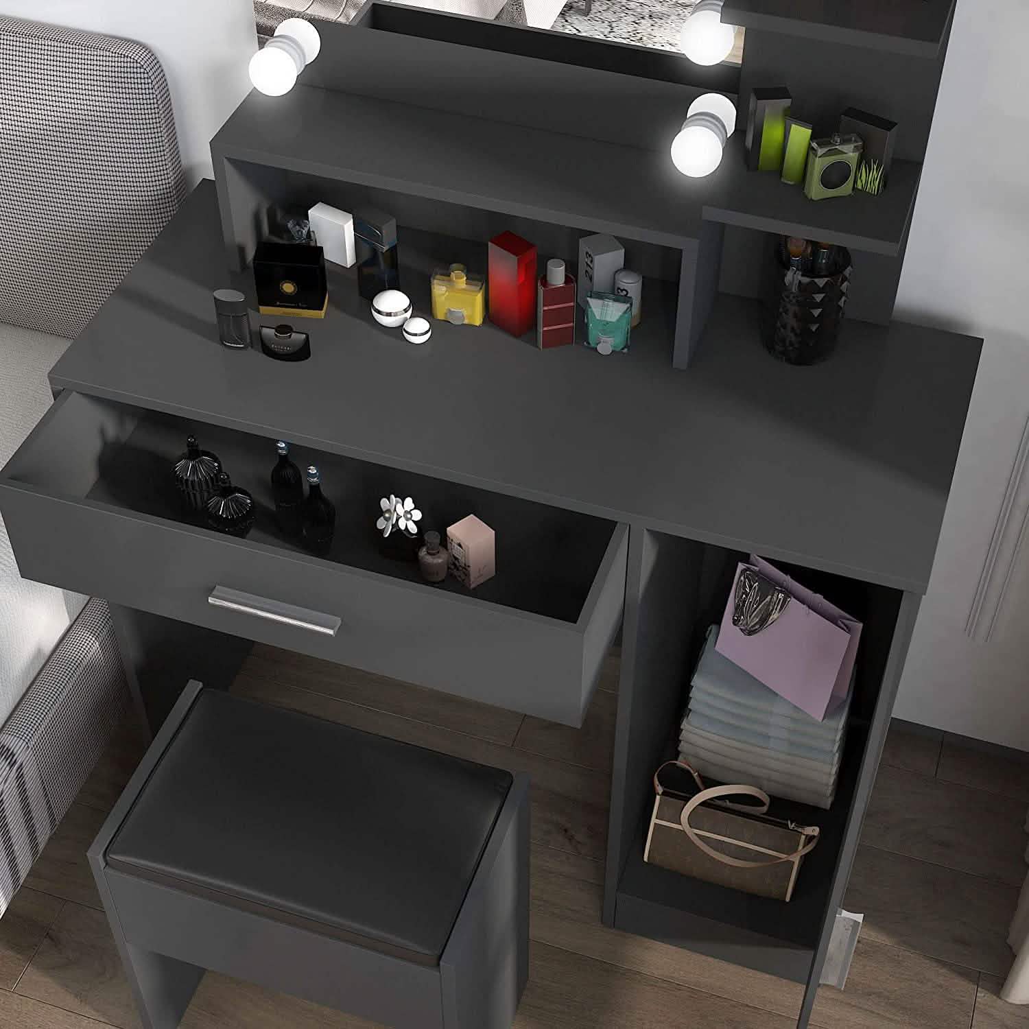 Rectangular Makeup Table with Mirror Beauty & Personal Care - DailySale