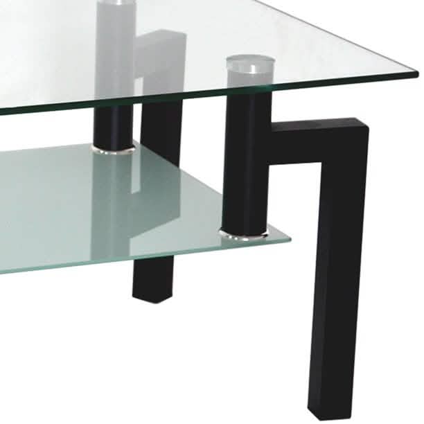 Rectangular Tempered Metal Tube Leg Living Room Glass Coffee Table Furniture & Decor - DailySale