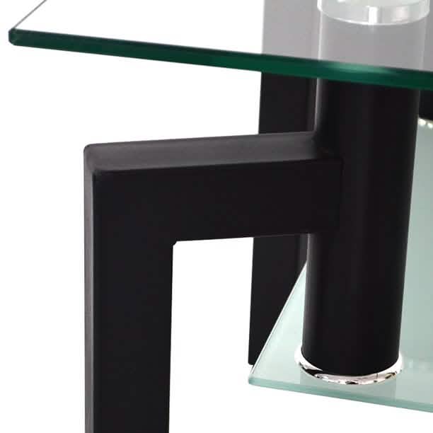 Rectangular Tempered Metal Tube Leg Living Room Glass Coffee Table Furniture & Decor - DailySale