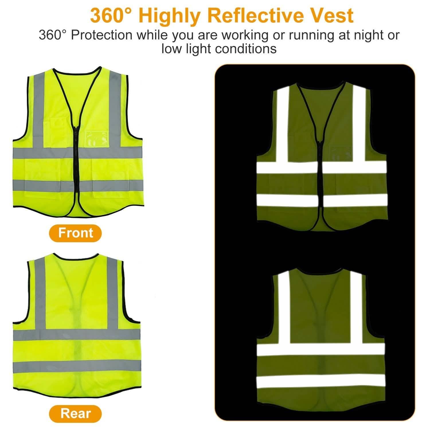 Reflective Safety Vest High Visible Waistcoat Sports & Outdoors - DailySale