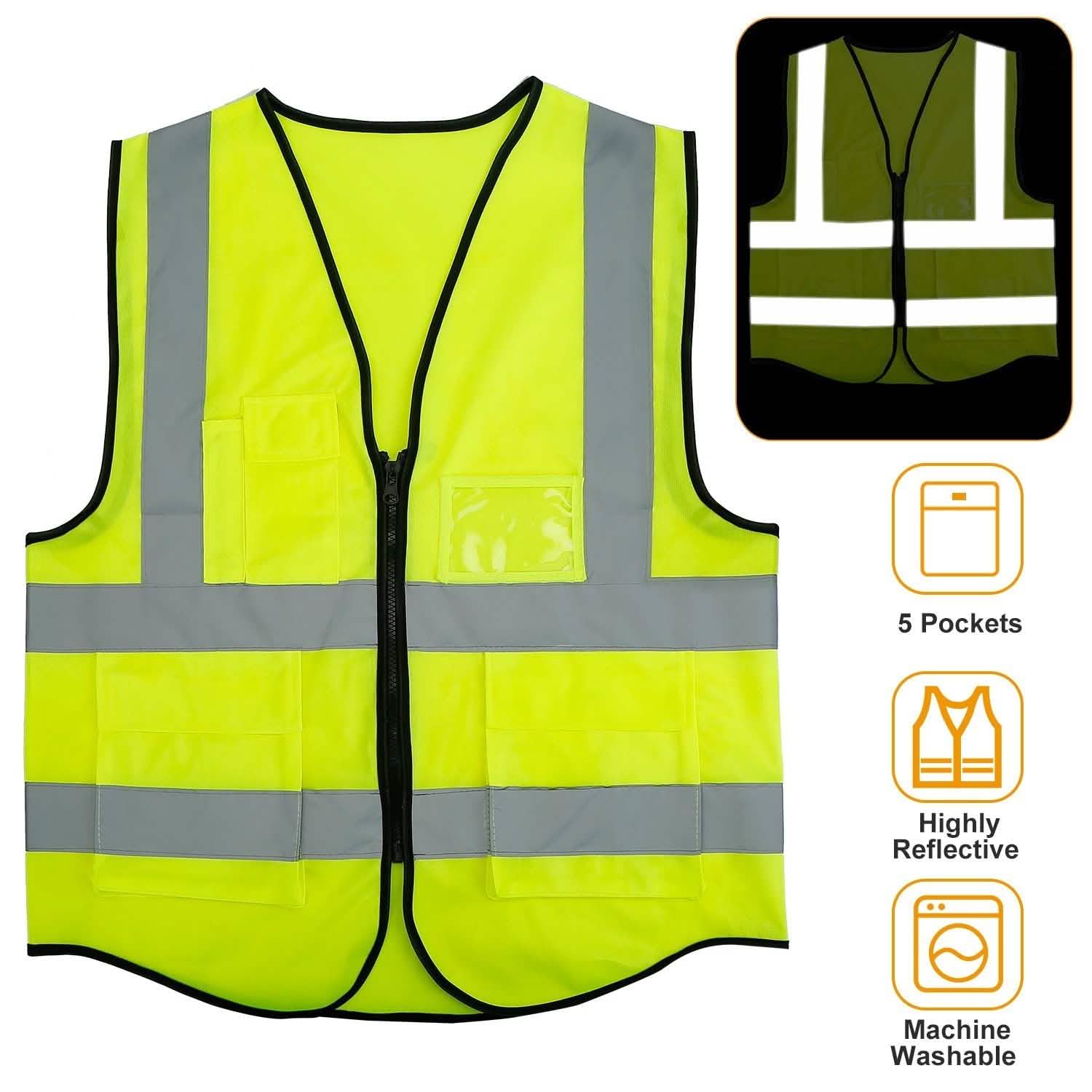 Reflective Safety Vest High Visible Waistcoat Sports & Outdoors - DailySale
