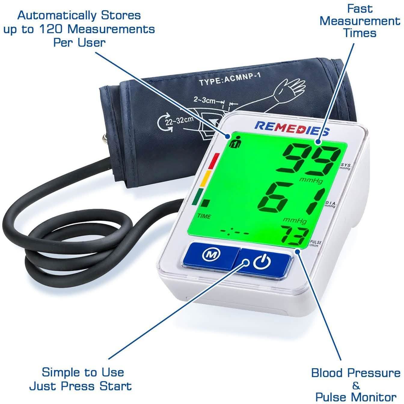 Remedies Automatic Blood Pressure Monitor Wellness - DailySale