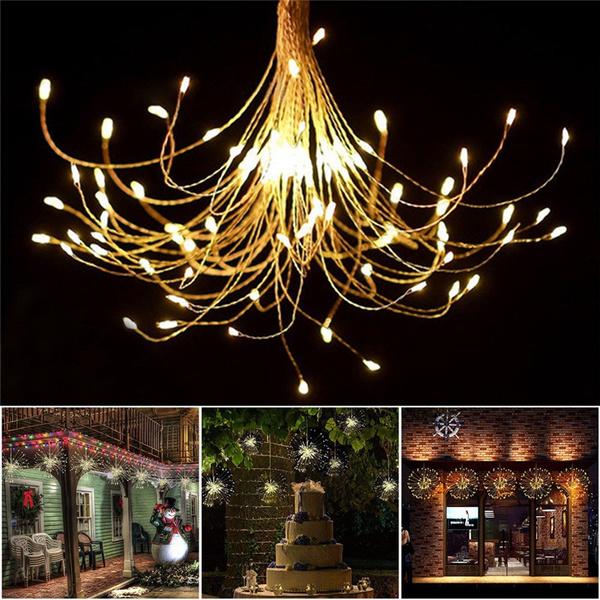 Three different uses of Remote Control Waterproof Christmas Fireworks LED String Lights