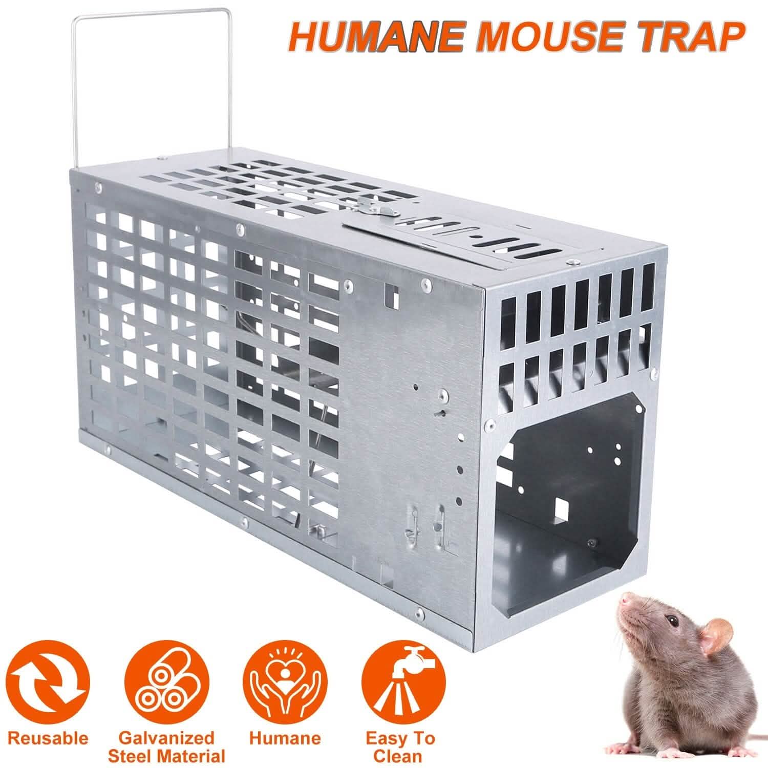 Reusable Metal Rat Cage Catch Release Continuous Capture Pest Control - DailySale
