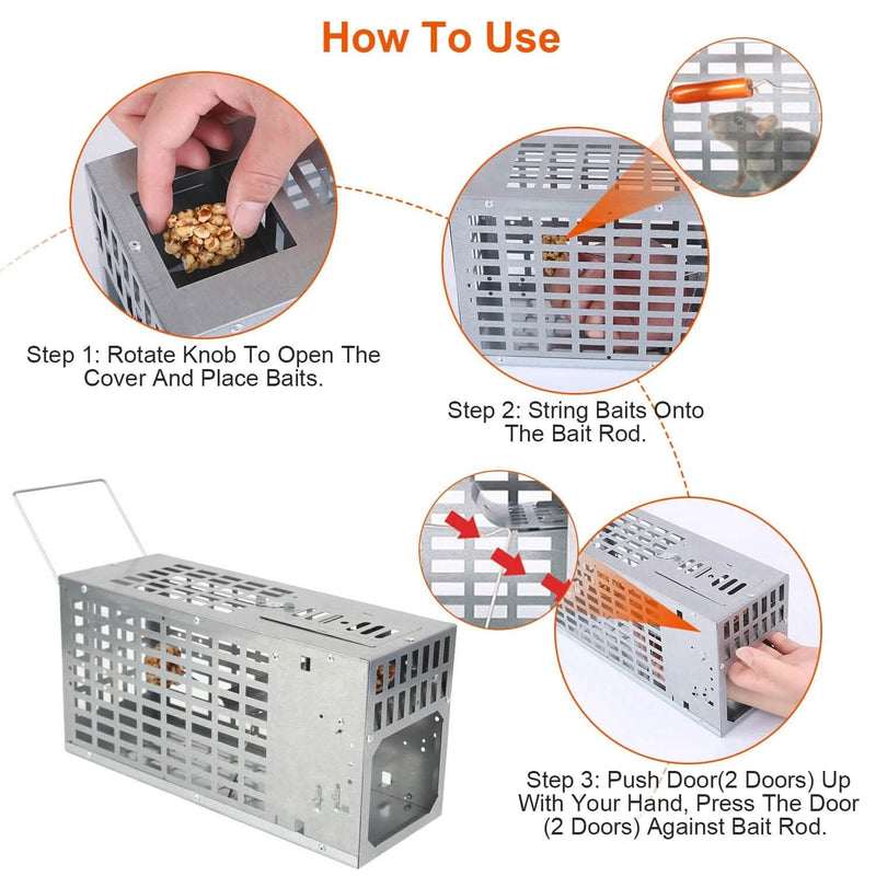 Reusable Metal Rat Cage Catch Release Continuous Capture Pest Control - DailySale