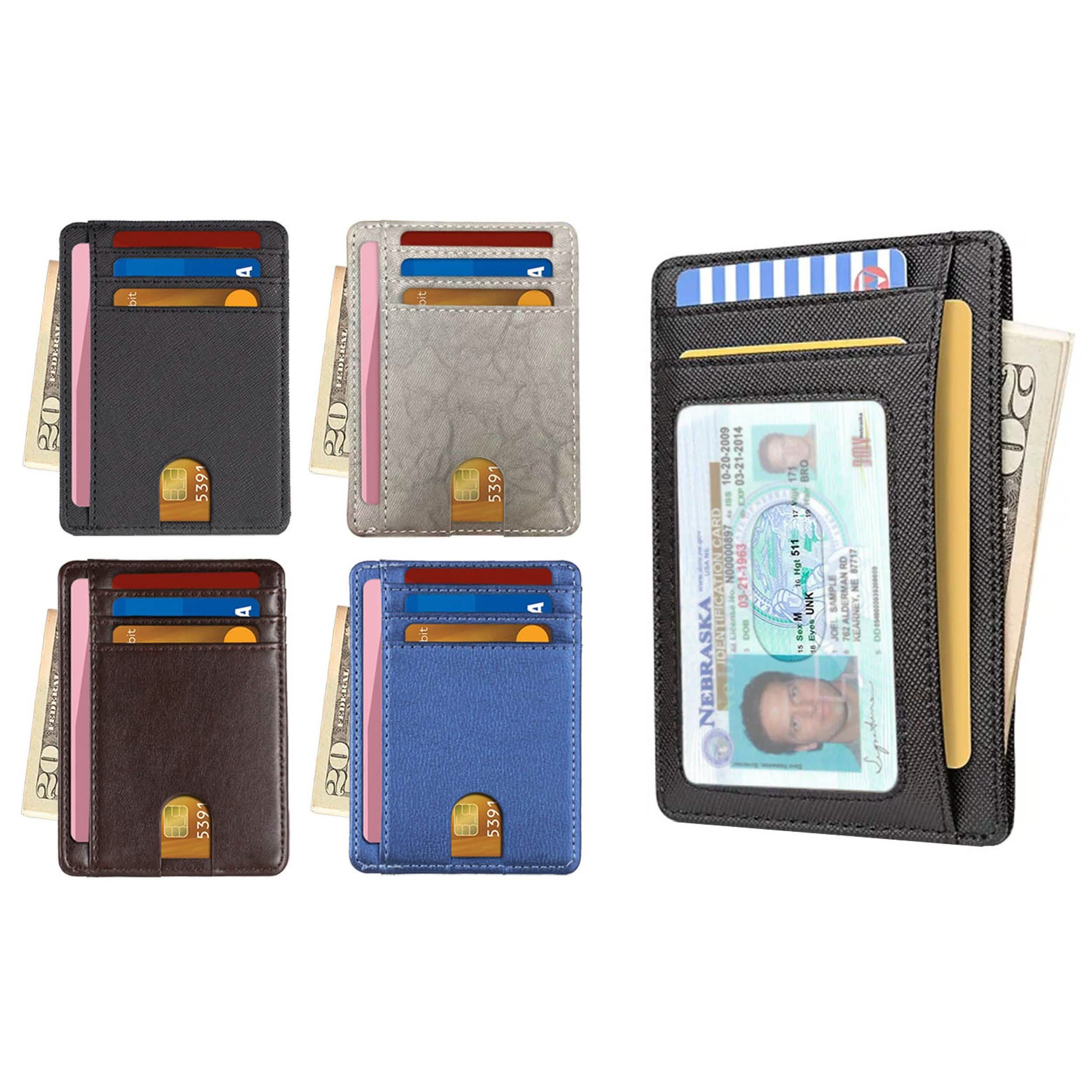 RFID Blocking Minimalist Front Pocket Slim Leather Wallet For Men Women Bags & Travel - DailySale