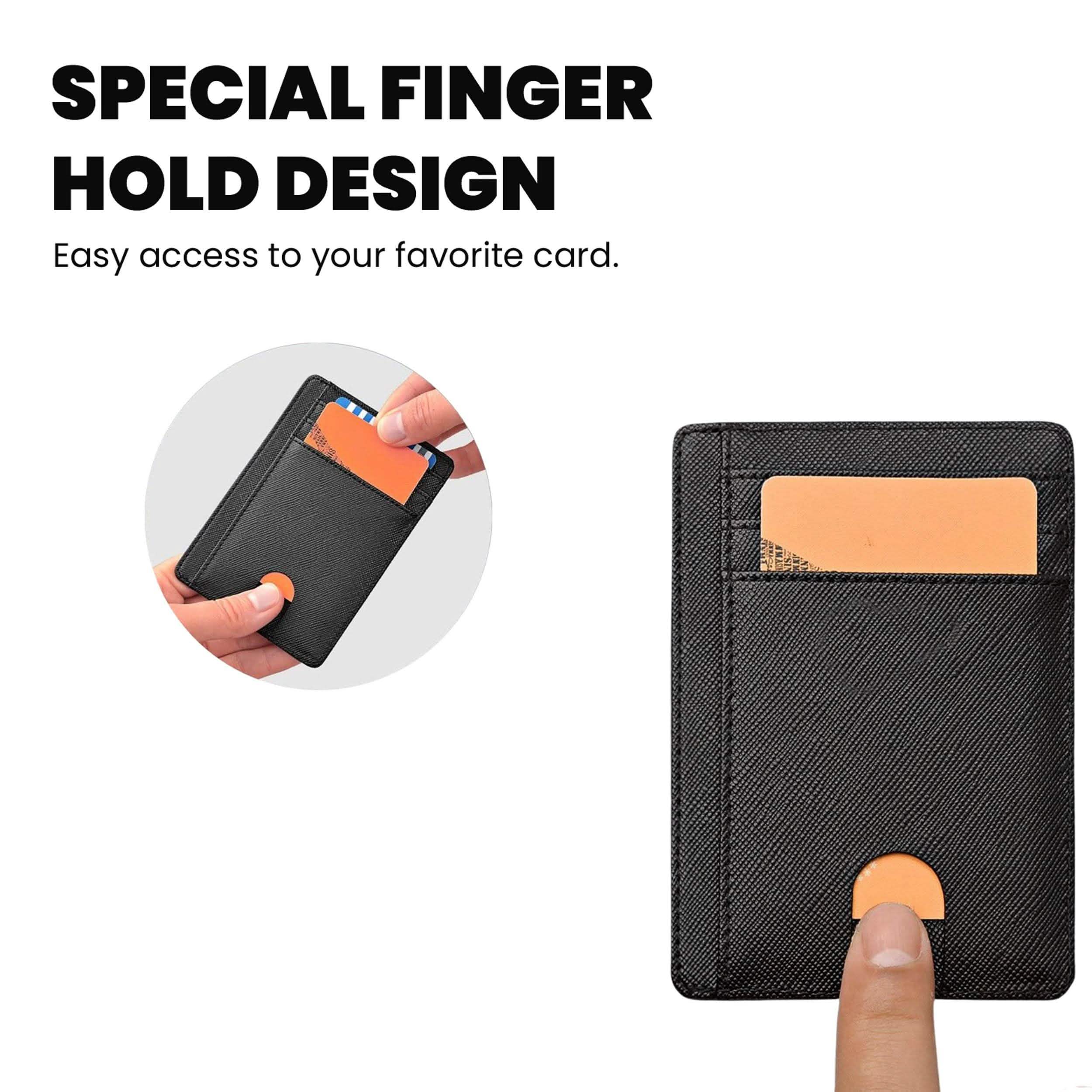 RFID Blocking Minimalist Front Pocket Slim Leather Wallet For Men Women Bags & Travel - DailySale