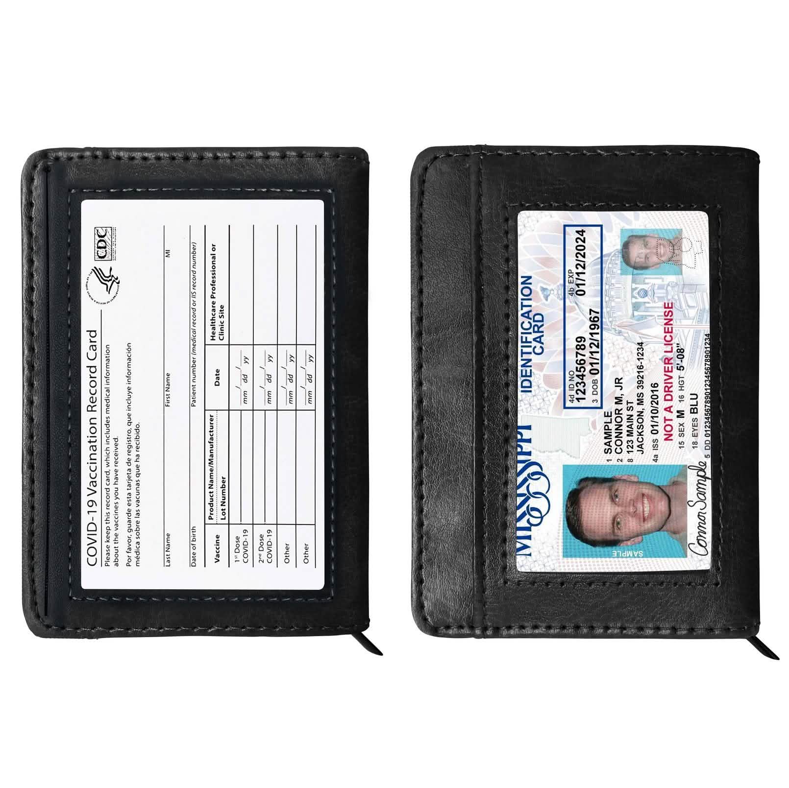 RFID-Blocking Slim Faux Leather Wallet Bags & Travel Black - DailySale