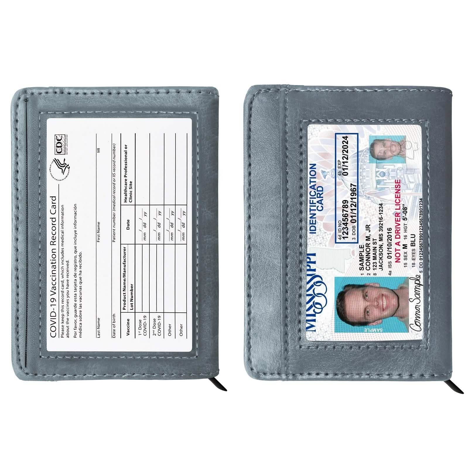 RFID-Blocking Slim Faux Leather Wallet Bags & Travel Gray - DailySale