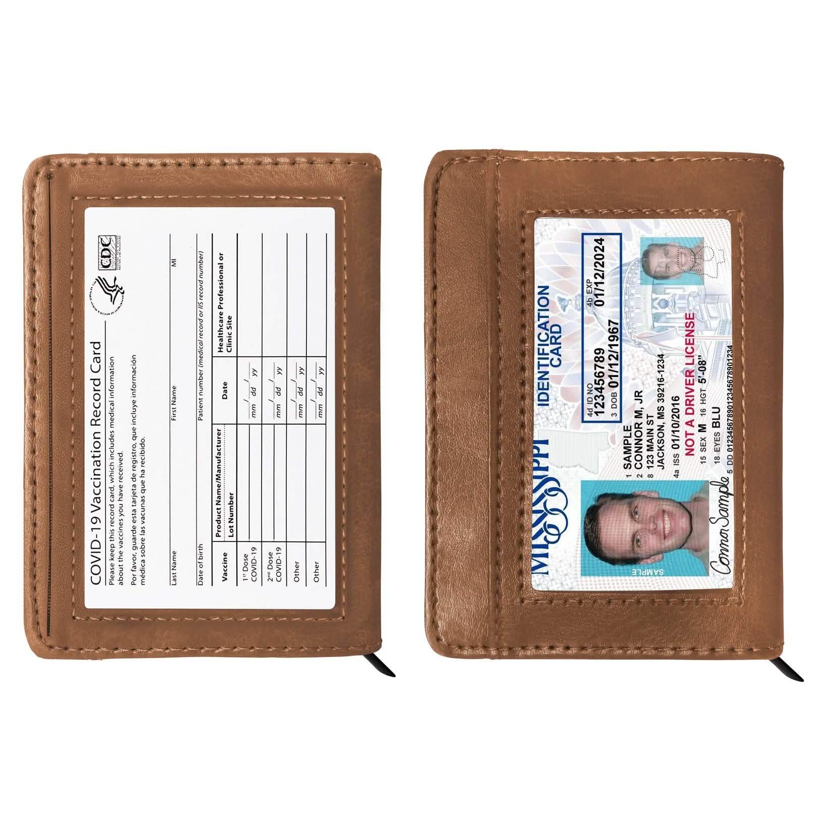 RFID-Blocking Slim Faux Leather Wallet Bags & Travel Light Brown - DailySale