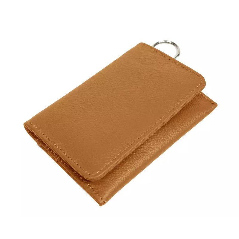 RFID Genuine Leather Key Ring Wallet, Credit Card Holder Bags & Travel Light Brown - DailySale