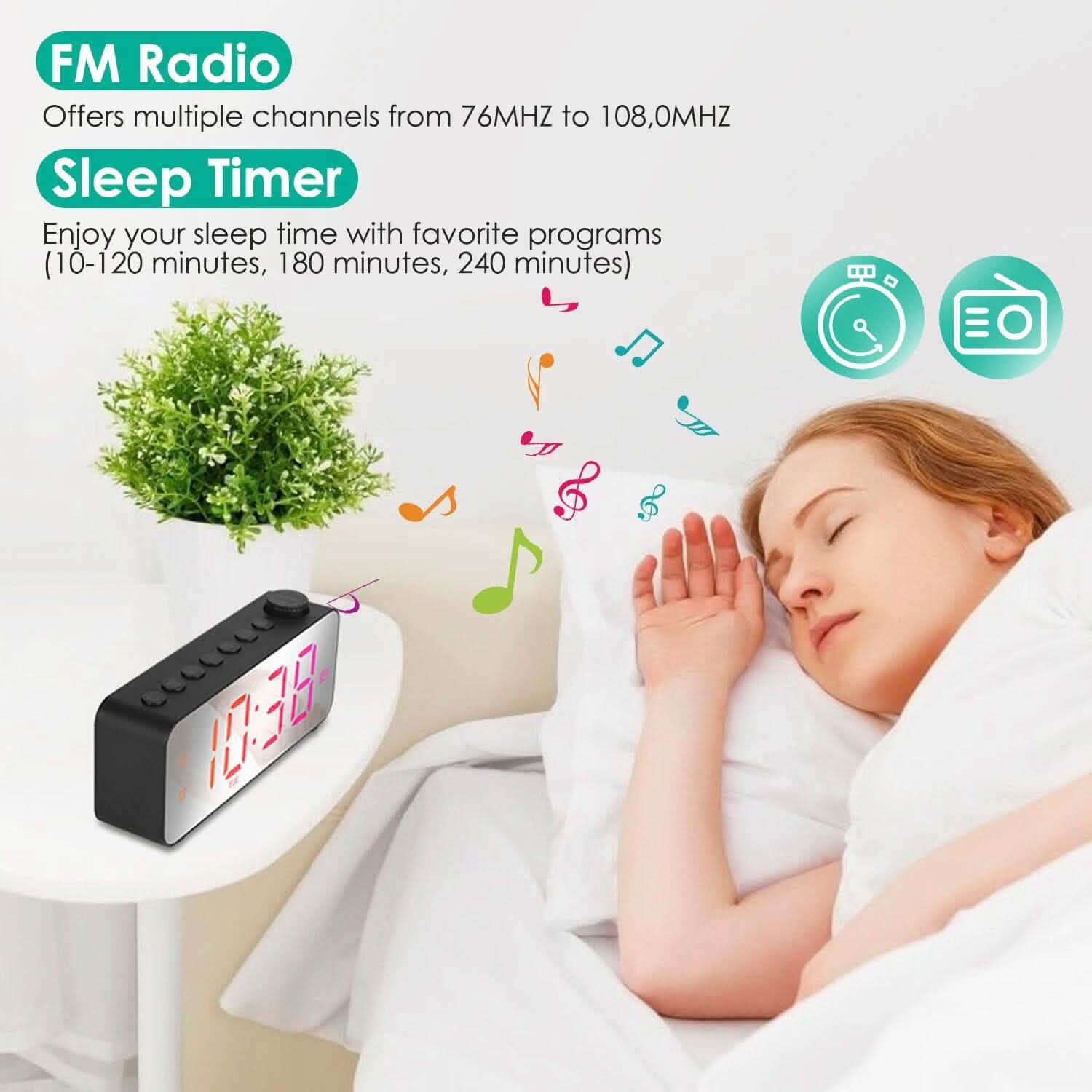 RGB Color LED Digital Alarm Clock Household Appliances - DailySale