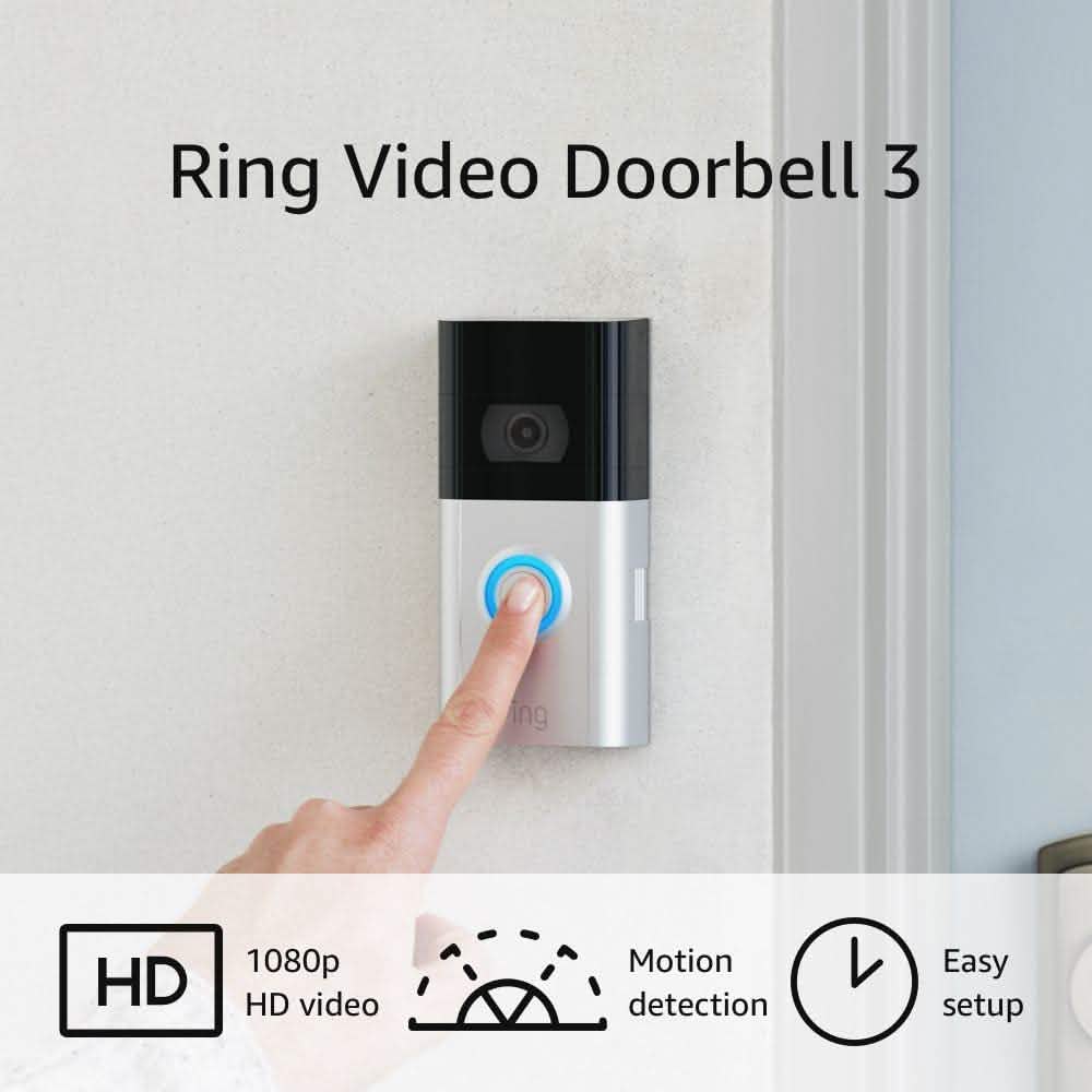 Ring Video Doorbell 3 – Enhanced Wifi, Improved Motion Detection Cameras & Surveillance - DailySale