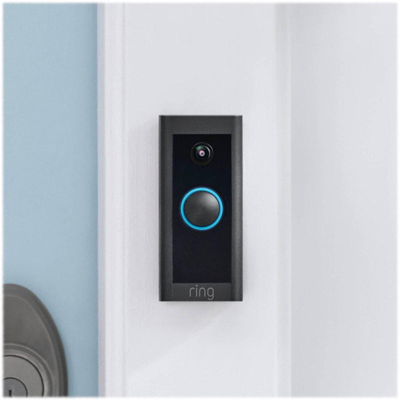 Ring - Wi-Fi Video Doorbell - Wired - Black Cameras & Drones - DailySale