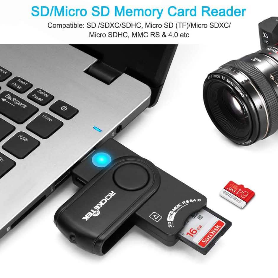 Rocketek DOD Military USB Common Access CAC Memory Card Reader Computer Accessories - DailySale