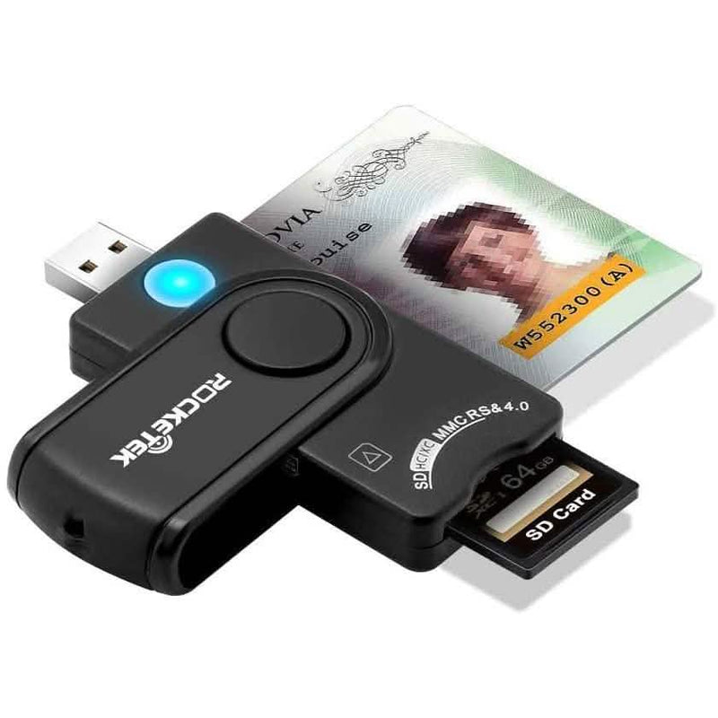 Rocketek DOD Military USB Common Access CAC Memory Card Reader Computer Accessories - DailySale