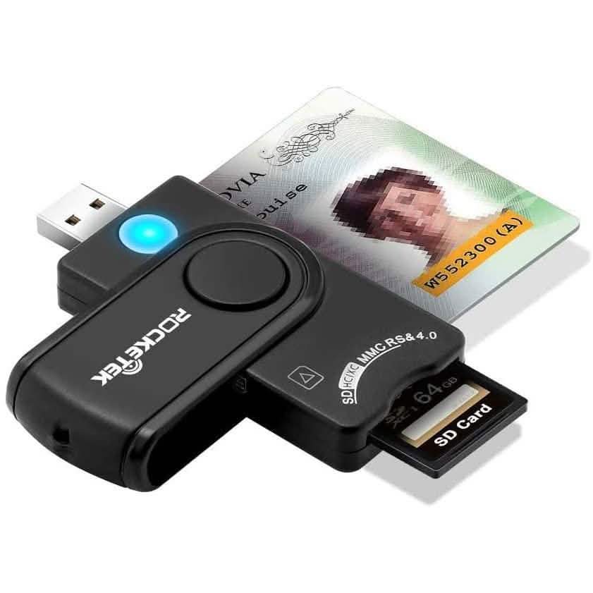 Rocketek DOD Military USB Common Access CAC Memory Card Reader Computer Accessories - DailySale