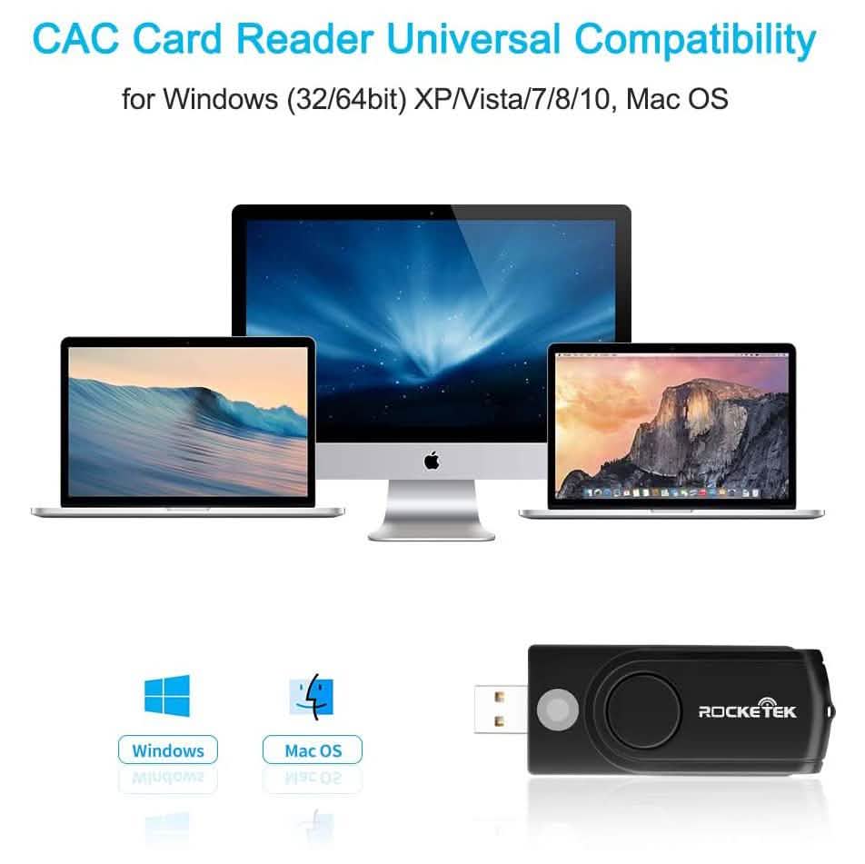 Rocketek DOD Military USB Common Access CAC Memory Card Reader Computer Accessories - DailySale