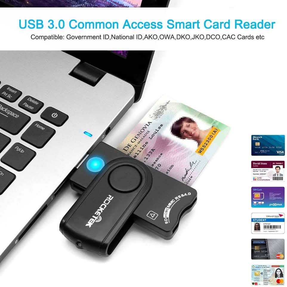 Rocketek DOD Military USB Common Access CAC Memory Card Reader Computer Accessories - DailySale