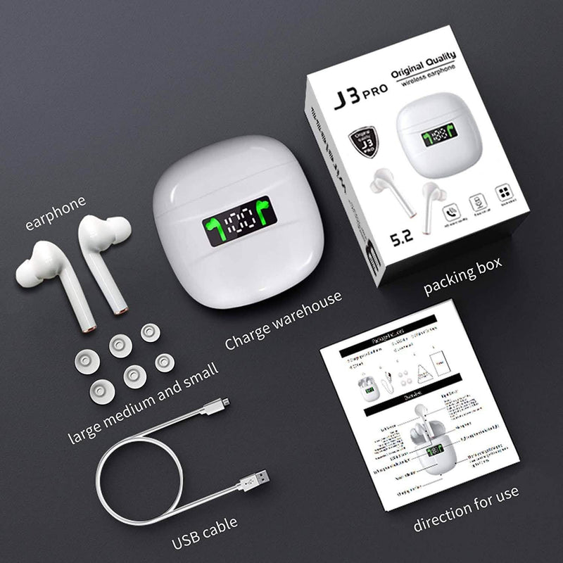 ROCXF TWS Wireless Earbuds with LED Power Supply Display Case Headphones & Audio - DailySale