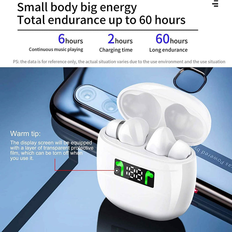 ROCXF TWS Wireless Earbuds with LED Power Supply Display Case Headphones & Audio - DailySale