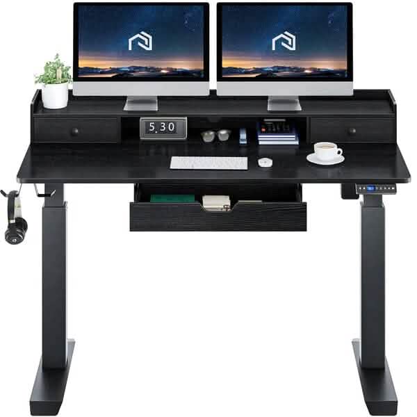 Rolanstar Single Motor Free Standing Electric Height Adjustable Desk Furniture & Decor Black - DailySale