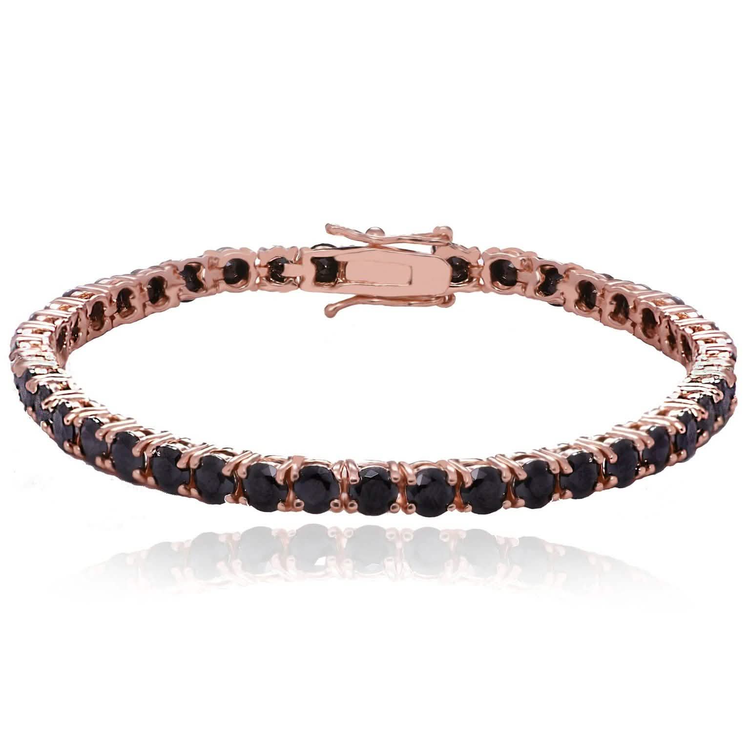 Rose Gold Black Cubic Zirconia Tennis Bracelet Bracelets - DailySale
