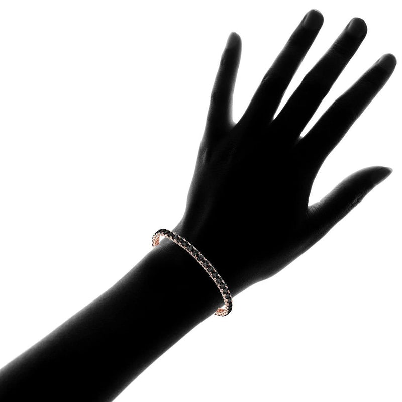 Rose Gold Black Cubic Zirconia Tennis Bracelet Bracelets - DailySale