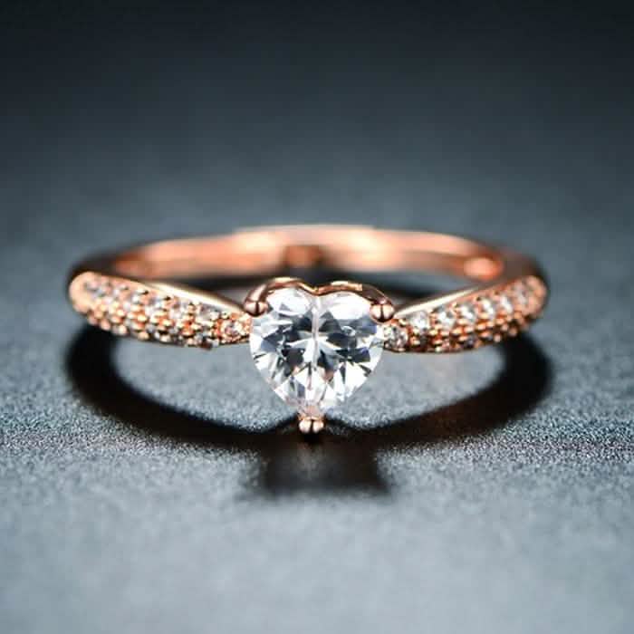 Rose Gold Plated 3ct. Heart-Cut Mystic Topaz Engagement Ring - Size: 5 Jewelry - DailySale