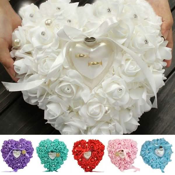 Rose Pillow Heart Cushion Ring Holder Everything Else - DailySale
