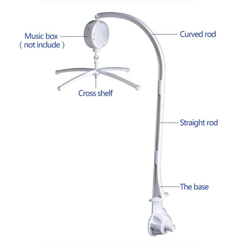 Rotary Baby Cot Mobile Crib Bed Toy Infant Bell Hanging Stand Arm Bracket Baby - DailySale