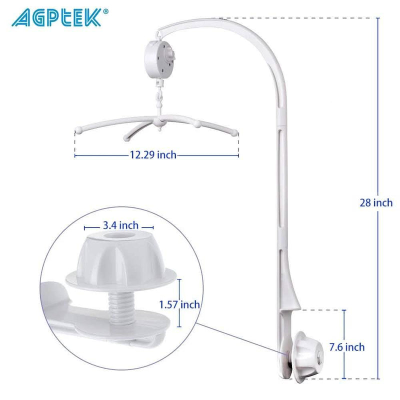 Rotary Baby Cot Mobile Crib Bed Toy Infant Bell Hanging Stand Arm Bracket Baby - DailySale