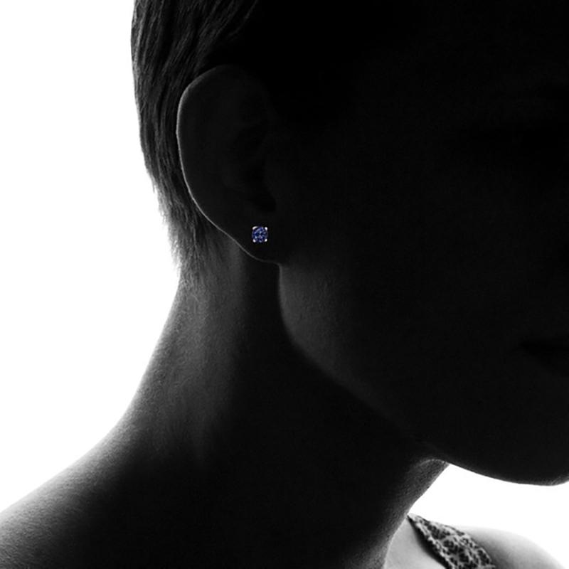 Round-cut London Blue Topaz Stud Earrings by Pori Jewelry - DailySale