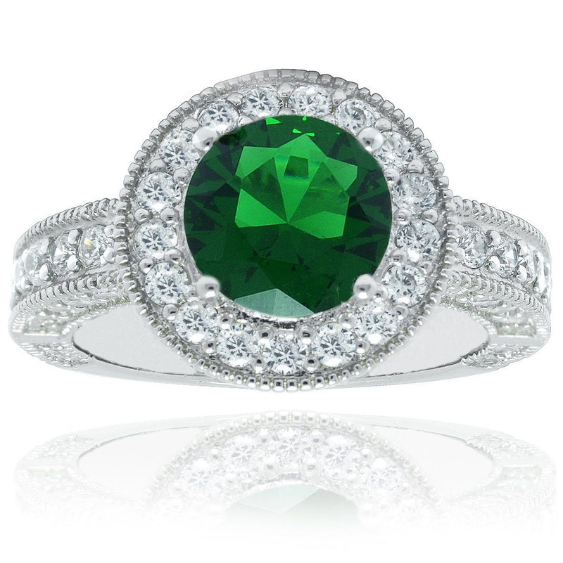 Round Halo Colored Rings Rings Green 5 - DailySale